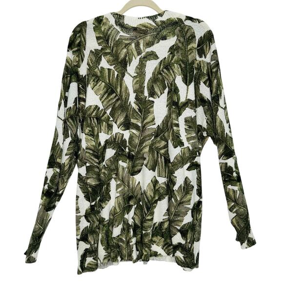 Show Me Your Mumu Woodsy Oversized Sweater in Green Palm Print size Large - Picture 6 of 7
